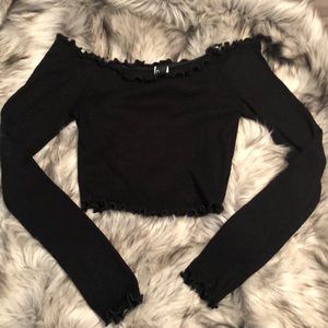 Windsor marrow edge long sleeve crop top